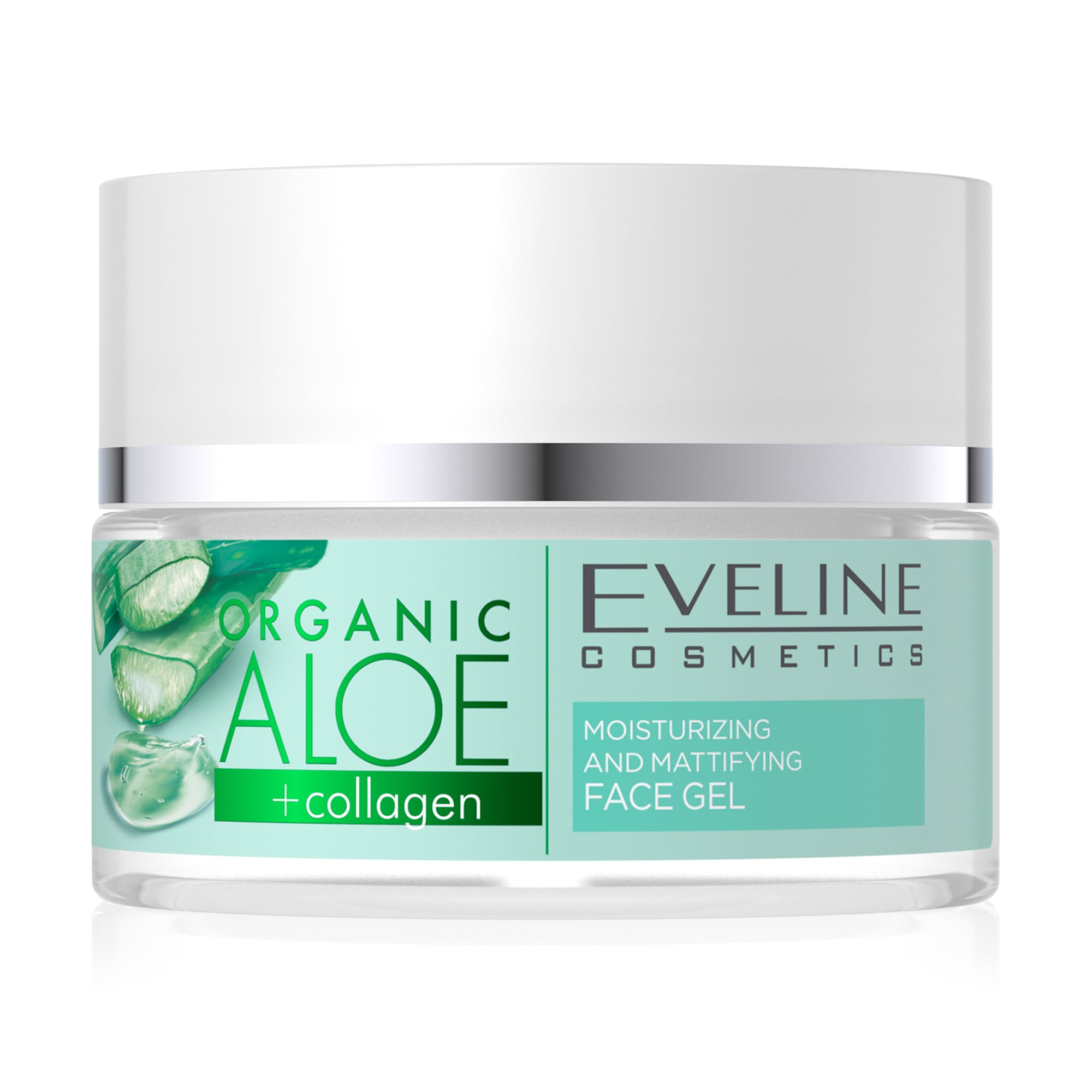 Зволожувально-матувальний гель для обличчя Eveline Cosmetics Organic Aloe + Сollagen для нормальної та комбінованої шкіри, 50 мл